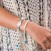 Venta Caliente Transfronteriza Europea y Americana Estilo Playa Oceánica Estrella de Mar Turquesa Concha Pulsera Ajustable para Mujer Joyería de Alta Gama para Mujer