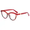 Gafas planas de ojo de gato, una nueva tendencia de gafas de moda transfronteriza en Europa y América, con un diseño de media montura, monturas grandes y un distintivo estampado de leopardo.