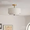 Lâmpada de comércio exterior E27 vento Nanyang estudo quarto sala de jantar lustre estilo Wabi-sabi retrô mesa de jantar tecido japonês estilo antigo meio