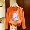 Camiseta de manga comprida para meninas 2026 nova coleção de outono camiseta básica infantil roupa íntima casual top de algodão puro para meninas pequenas início do outono