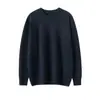 Cachemira 2024 Nuevo Otoño e Invierno para Hombre Holgado Cálido Cuello Redondo Color Sólido Jersey de Punto