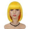 Peluca Bob para mujer europea y americana transfronteriza, tocado, largo hasta los hombros con flequillo, Bob Head, cabello corto lacio, tocado de fibra química