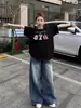 Camiseta de Algodón Holgada de Manga Corta para Mujer 2025 Nuevo Diseño Talla Grande Estilo Americano de Nicho Top Holgado de Media Manga