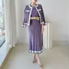 Elegante Traje de Mujer Estilo Chanel 2026 Nuevo Conjunto de Dos Piezas Cardigan Abrigo Vestido para Viajes de Negocios Francés Elegante