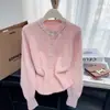 Estilo Coreano Primavera e Outono Novo Suéter com Pedrarias Indústria Pesada Cardigan de Tricô Jaqueta Estilo Chanel Feminino Solto Versátil Elegante Top