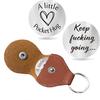 [Superventas] Pock Hug token abrazo de bolsillo moneda de acero inoxidable superventas transfronterizas letras europeas y americanas regalo estuche de cuero