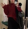 Suéter Chic de Punto Grueso con Cuello de Cachemira para Mujer, Manga Larga, Ajustado, para Otoño e Invierno