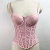 Top Corsé de Malla con Encaje Transfronterizo, Ropa Moldeadora Moderna y Sexy, Ropa de Abrigo, Camisola Estilo Europeo y Americano para Chicas Atrevidas