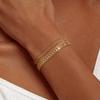 Pulseira de clipe de papel multicamadas banhada a ouro europeia e americana da moda, colar versátil 18k para o dia a dia, conjunto de joias femininas que não desbota