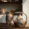 Hospedagem Artesanal Vintage Estilo Wabi-Sabi Zen Jarro de Cerâmica Rústico Sala de Chá Arranjo de Flores Secas Estilo Antigo Vaso Ornamento de Cerâmica de Jingdezhen