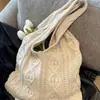 Bolsa de tricô vintage, bolsa tecida à mão em lã, bolsa tote, bolsa de ombro versátil, bolsa de mão feminina, sacola de compras