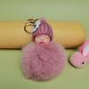 Llavero Colgante de Bolso Esponjoso de Muñeca de Bola de Pelo con Cadena de Bolas Calientes Transfronterizo Joyería de Estilo Adorable para Niñas