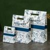 Azul y Flor Flores Estilo Chino Bolso de Mano de Alta Gama Regalo Bolsa de Embalaje para Regalo en stock Bolso de Mano Bolsa de Papel Universal