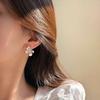 Pendientes de botón con degradado de mariposa azul, delicados pendientes de cristal 2024, nuevos y únicos pendientes exquisitos sin clips para las orejas perforadas