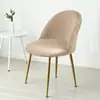 Funda Gruesa Elástica Súper Suave de Terciopelo de Zorro Plateado para Silla de Pico de Pato, Hogar, Hotel, Silla de Comedor, Silla de Maquillaje, Funda para Silla con Forma Especial