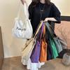 Bolsa de Lona Grande de Verano 2026 para Mujer, de un Solo Hombro, Uso Diario, Fácil de Guardar, Bolso Tote Popular de Nylon