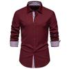 Venta al por mayor de comercio exterior Amazon 2024 primavera y verano nuevo talla europea moda cuadros combinación de colores transfronterizo camisa de manga larga para hombre