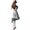 Jeans de Pierna Ancha Color Claro para Mujer que Cubren la Carne Adelgazantes Otoño 2024 Nuevos de Cintura Alta Holgados Pantalones Rectos Estrechos
