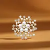 Broche de Liga com Grande Flor Azul, Broche Estilo Chanel, Broche Personalizado de Alta Qualidade e Elegante para Atacado com Senso de Design