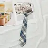 [Entrega Rápida] Gravata JK Feminina Estilo Universitário Decoração de Camisa Xadrez Vermelho Acessórios de Gola Livre para Meninos DK