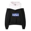 Juego Más Vendido RainbowFriends Sudadera Periférica de Rainbow friends para Mujer con Tirante Off-shoulder Sudadera con Capucha Falsa de Dos Piezas