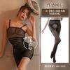 Mu Love Lencería Sexy Talla Grande Perspectiva Rayas de Cebra Ropa de Red Deseo Puro Seducción Pijamas Sexys Ropa de Pasión