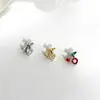 Rosca Exterior 0.9 Accesorios de Rosca, Aretes de Araña con Incrustaciones de Circonita en Forma de Corazón de Cereza, Piercings para Labio, Piercings para Cartílago