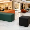 Banqueta para Trocar Sapatos de Sala de Estar Doméstica Feita Sob Medida de Fábrica, Banquinho Baixo Simples em Couro Arranhável para Gatos, Banco Longo para Área de Lazer de Hospital Supermercado, Madeira Maciça