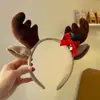 Accesorios para la Cabeza de Navidad Reno Lazo Diadema para el Cabello Femenina Creativa Divertida Pasador Diadema de Astas Diadema para Disfraz de Fiesta Cabello