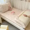 Lençol de Cama Individual Impresso em Algodão Integral Estilo Quatro Estações para Dormitório Estudantil Protetor de Colchão de Dormitório Estudantil Capa Prova de Manchas em Algodão Puro