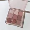 Muge Leen Paleta de Sombras de Ojos de Nueve Colores Mate Perlado Polvo Ahumado Rosa Color Melocotón Tierra Color Té con Leche Asequible Paleta de Sombras de Ojos Ins