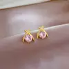 [Acero de titanio] conjunto de collar y pendientes de gota de agua cruzada lujo ligero micro incrustaciones personalidad temperamento pendientes de banquete combinación de collar