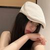Sombrero Retro y Avanzado Estilo Británico para Mujer Verano Estilo Japonés Sombrero de Repartidor Rostro Pequeño Estilo Antiguo Anti-desgaste Lengua de Pato Sombrero Bailey