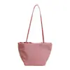 Bolso Tote de Color Sólido Nuevo de Nicho Bolsa Cesta de Verduras para Mujer de Gran Capacidad Ligero para Viajar Bolso de Hombro Único Bolso Cubo para Debajo del Brazo