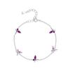 Colar de borboleta romântica rosa doce de prata esterlina S925, pulseira, terno, novo design de nicho, estilo ins, joias