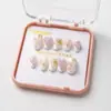 Esmalte de Uñas Portátil Caja de Esmalte de Uñas Terminado Esmalte de Uñas Falso Wholesale Parche de Esmalte de Uñas que Cambia de Color Lazo Suave Esmalte de Uñas Nupcial