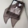Novo Estilo Primavera e Verão Lenço de Seda Chiffon para Mulheres, Lenço Diagonal Fino Grande com Bolinhas, Lenço Decorativo Versátil para Proteção Solar, Pequeno Xale