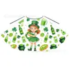 St Hecho a Medida de Fábrica. Capa Impresa del Día de San Patricio, Disfraz de Performance para Niños Europeos y Americanos, Capa con Patrón Verde