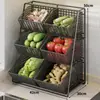 Estante de almacenamiento multicapa para jengibre y ajo en encimera de cocina, estante de almacenamiento multifuncional para frutas, verduras y condimentos para el hogar
