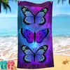 Toalla grande absorbente de natación de playa de dibujos animados microfibra transferencia de calor impresión digital toalla de playa Butterfly toalla de baño