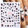 Adesivos de Nail Art Cross-border Ins Europeu e Americano Halloween Engraçado Desenho Animado Castelo Abóbora Morcego Bruxa Adesivo de Unha