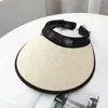 Chapéu de Ráfia Feminino Chapéu de Sol de Verão Proteção Solar Chapéu de Sol Anti-UV Aba Larga Cobertura Facial Chapéu de Sol Chapéu de Palha para Praia Guarda-Sol