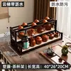 Prateleira de Exibição Antiga para Desktop Suporte para Xícara de Chá Prateleira de Armazenamento Sala de Chá Madeira Maciça Estilo Chinês Mesa de Chá Armário de Chá Prateleira de Exibição em Camadas Rack de Armazenamento para Enfeites