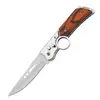 Navaja Plegable Multifuncional para Exteriores, Navaja Táctica de Camping de Alta Dureza, Navaja de Mano con Mango de Madera, Navaja Plegable de Supervivencia