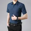 Camisa Blanca de Manga Corta para Hombre, Casual de Negocios para Verano, Sin Planchar, Anti-Arrugas, Ajuste Delgado Camisa de Media Manga Azul y Negra para Padrinos de Boda para Usar en el Trabajo