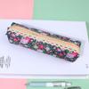 Estilo Bosque Elegante Estuche para Lápices Bolsa Coreana de Papelería Lienzo Vintage Floral Lunares Estuche para Lápices Materiales para Estudiantes