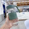 Vidrio con asa Japonés literario pequeño fresco portátil transparente con juego de tazas casual personalidad simple oficina vaso de agua