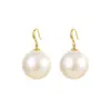 Aretes Retro Simples de Perla Grande para Niña con Sentido del Diseño Elegantes Populares en Internet Moda Lujo Ligero Nicho Europeo y Americano Gancho para la Oreja de Perla