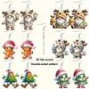 Pendientes de Mujer Transfronterizos Pendientes Acrílicos de Navidad Pendientes Lindos de Árbol de Navidad Colgante Papá Noel Ninguno