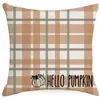 Funda de Almohada Cross-Border Jit para Acción de Gracias Lino Estampado con Letras Estilo Europeo y Americano Sala de Estar Sofá Funda de Cojín de Planta Fresca